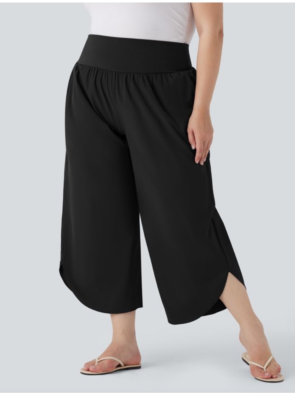Halara High Waisted Tummy Control Hem Quick Dry Pants with pockets size L